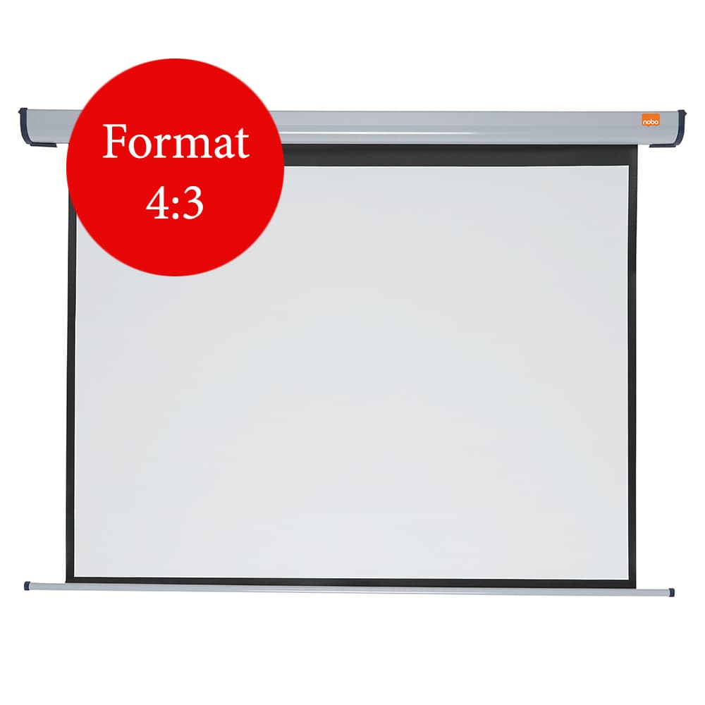 ECRAN proiectie NOBO, electric, format 4 : 3, fixare perete | tavan, 160 x 120 cm, telecomanda, "1901971"