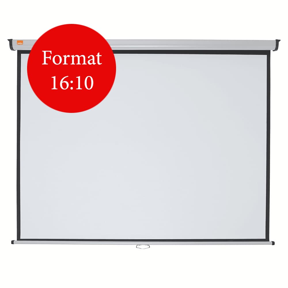 ECRAN proiectie NOBO, manual, format 16 : 10, fixare perete | tavan, 200 x 135 cm, "1902393W"