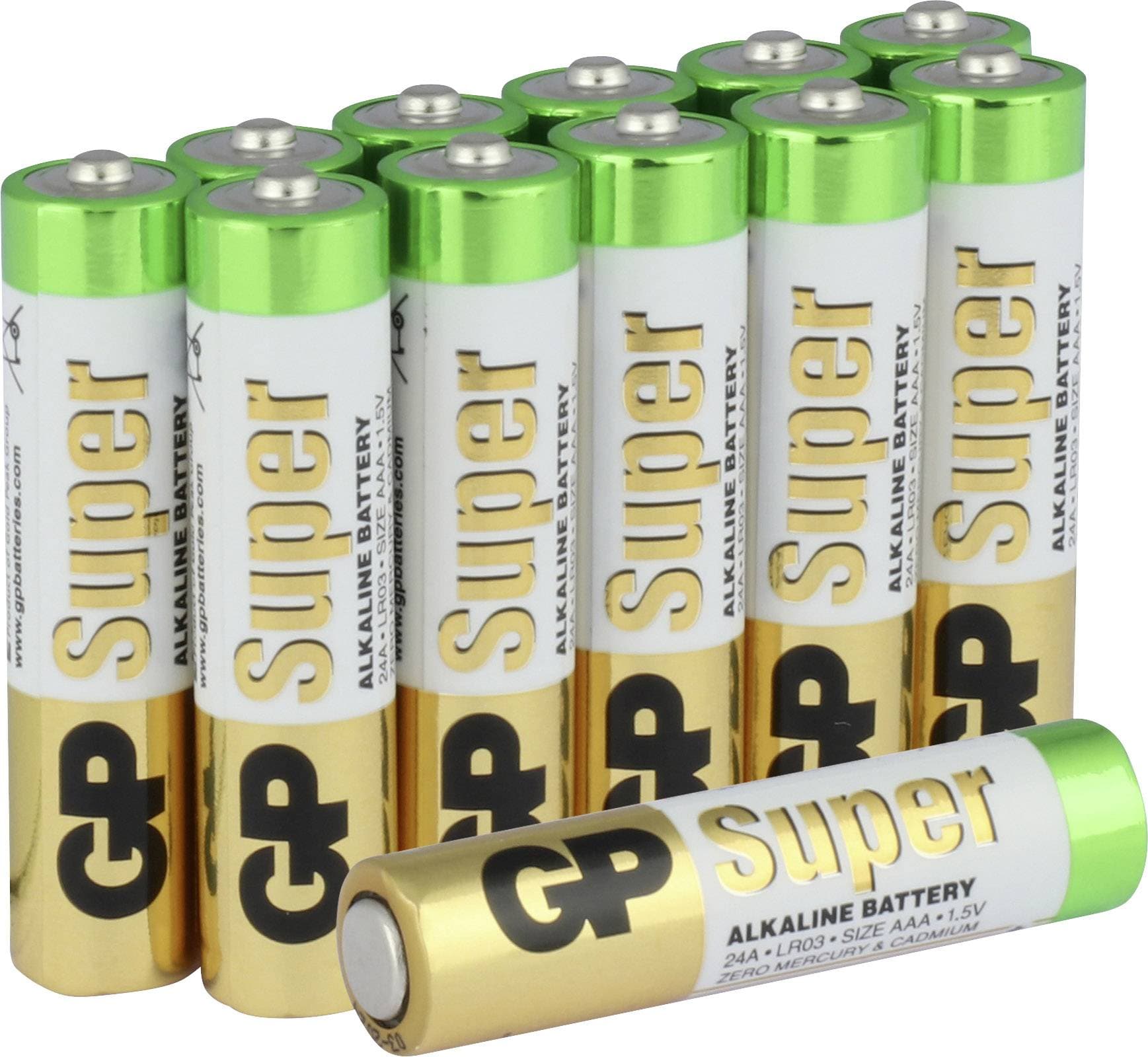Baterie GP Batteries, Super Alcalina AAA (LR03) 1.5V alcalina, shrink 12 buc. "GP24A-2VES12" "GPPCA24AS115" - 18349