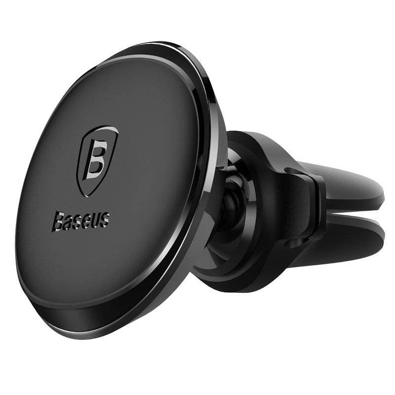 SUPORT AUTO Baseus Magnetic pt. SmartPhone, fixare bord in grila de ventilatie, rotire 360 grade, in partile laterale are 2 prinderi pentru 2 cabluri, negru "SUGX-A01" - 6953156260573
