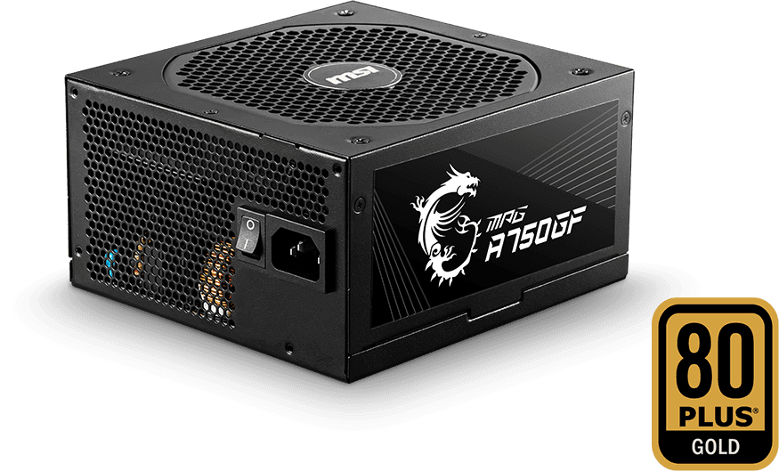 SURSA MSI, 750 W, "MPG A750GF" modulara, ATX 12V, fan 140 mm x 1, 80 Plus Gold, MB 20+4 pin x 1, CPU 4+4 pin x 2, PCI-E 6+2 pin x 6, SATA x 8, MOLEX 4-pin x 4, "MPG A750GF"