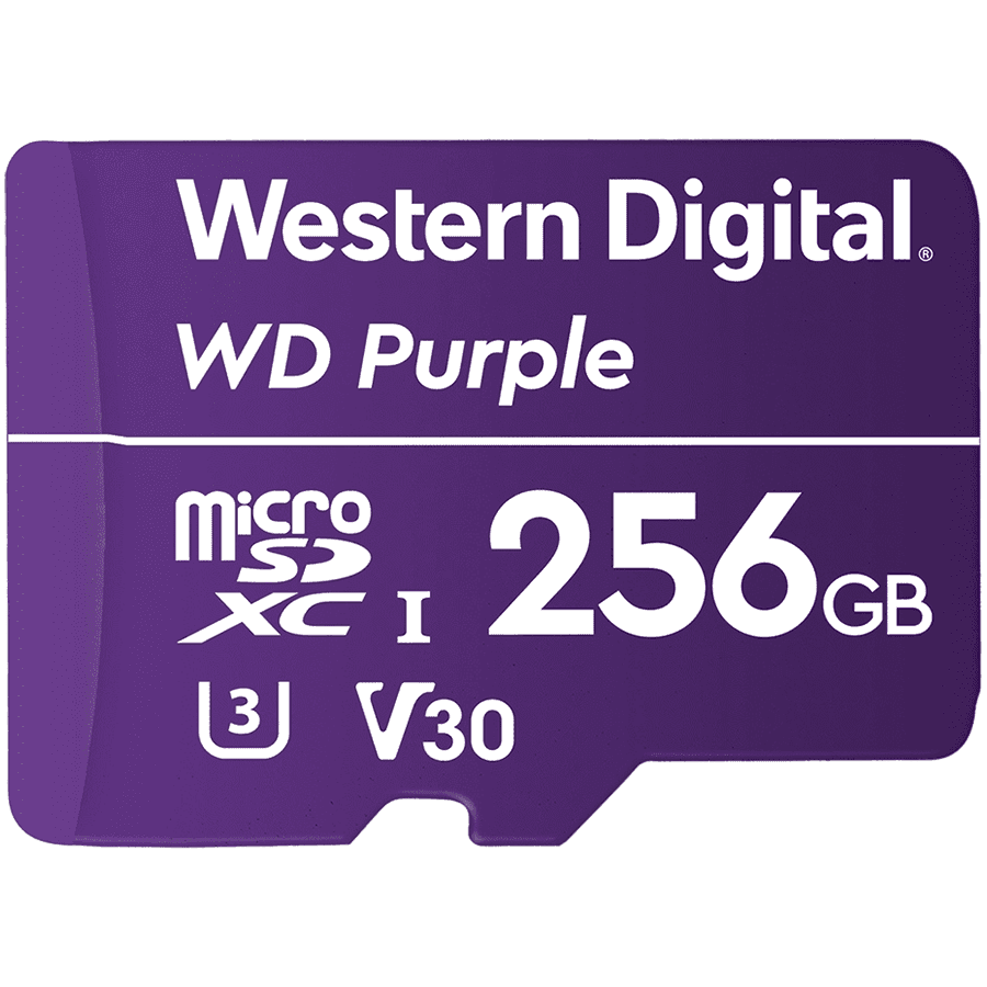 WD Purple 256GB Surveillance microSD XC Class - 10 UHS 1, "WDD256G1P0C"