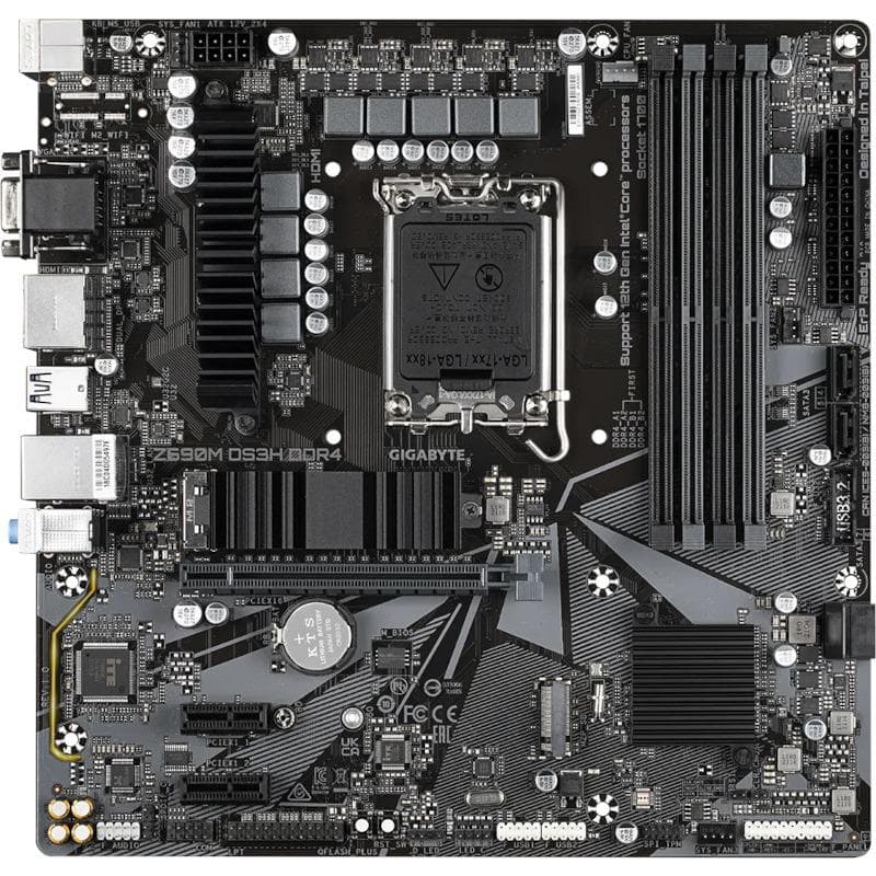 PLACA de BAZA Gigabyte "Z690M DS3H D4", skt LGA 1700, mATX, Intel Z690, 4 x DDR4, max. 128 GB, 4 x SATA, 2 x M.2, 7.1, "Z690M DS3H D4"