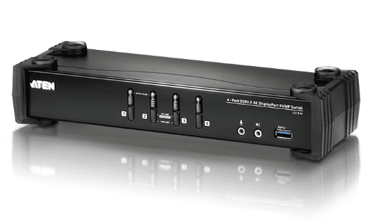SWITCH KVMP ATEN 4-Port USB 3.0 4K DisplayPort, include cablurile "CS1924-AT-G"