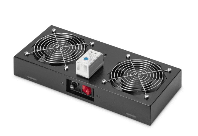 DIGITUS Roof cooling unit for wall mounting. SoHo wall mounting and unmounted cabinets 2 fans "DN-19 FAN-2-WM-T-SW"