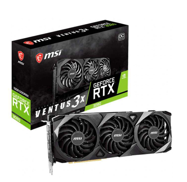 PLACA VIDEO MSI "GeForce RTX 3080 VENTUS 3X PLUS 10G", 10 GB GDDR6X 320 biti, PCI Express 4.0 x 16, HDMI DisplayPort x 3, sistem racire aer, "GEFORCE RTX 3080 VENTUS 3X PLUS 10G OC L"