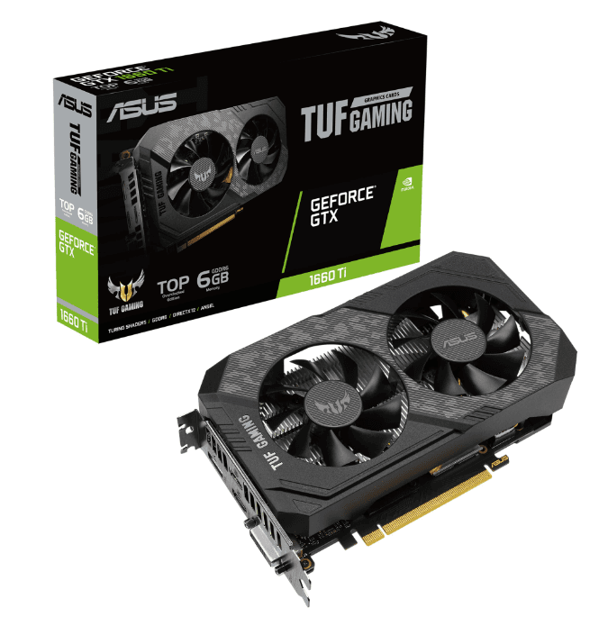 PLACA VIDEO ASUS "TUF Gaming GeForce GTX 1660 Ti EVO OC", 6 GB GDDR6 192 biti, PCI Express 3.0 x 16, HDMI x 2 DisplayPort DVI-D, sistem racire aer, "TUF-GTX1660TI-O6G-EVO-GAMING"