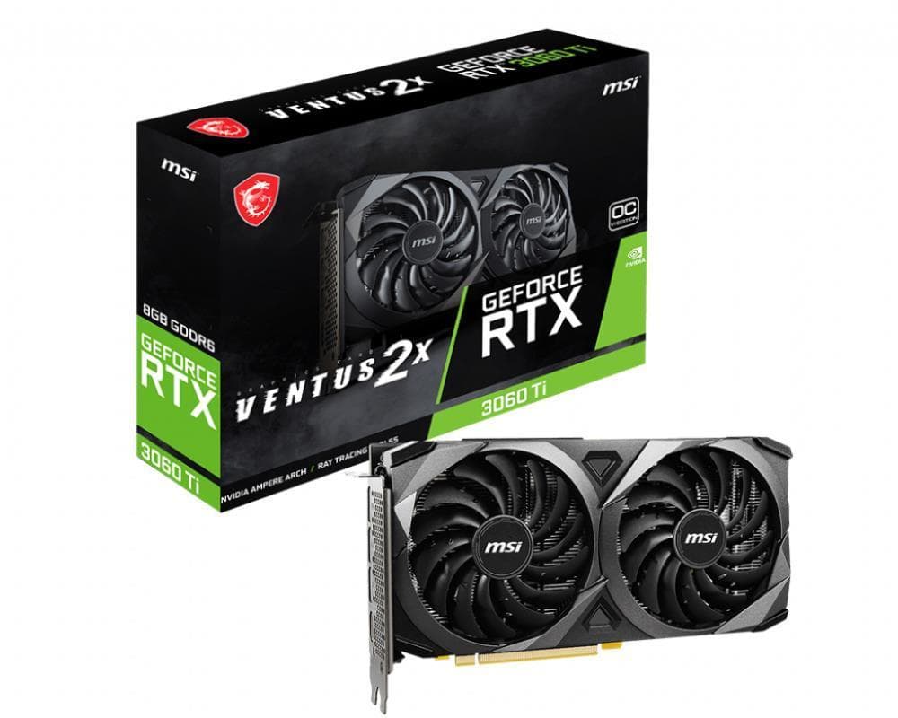 PLACA VIDEO MSI "GeForce RTX 3060 Ti VENTUS 2X 8G OCV1", 8 GB GDDR6 256 biti, PCI Express 4.0 x 16, HDMI DisplayPort x 3, sistem racire aer, "3060 TI VEN 2X 8G OCV1"