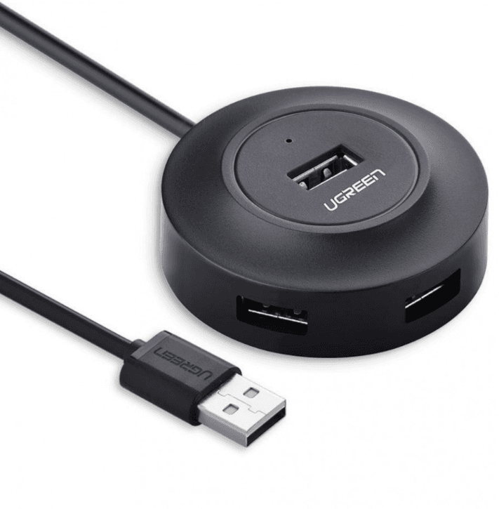 HUB extern Ugreen, "CR106" porturi USB: USB 2.0 x 4, conectare prin USB 2.0, lungime 1 m, negru, "20277" - 6957303822775