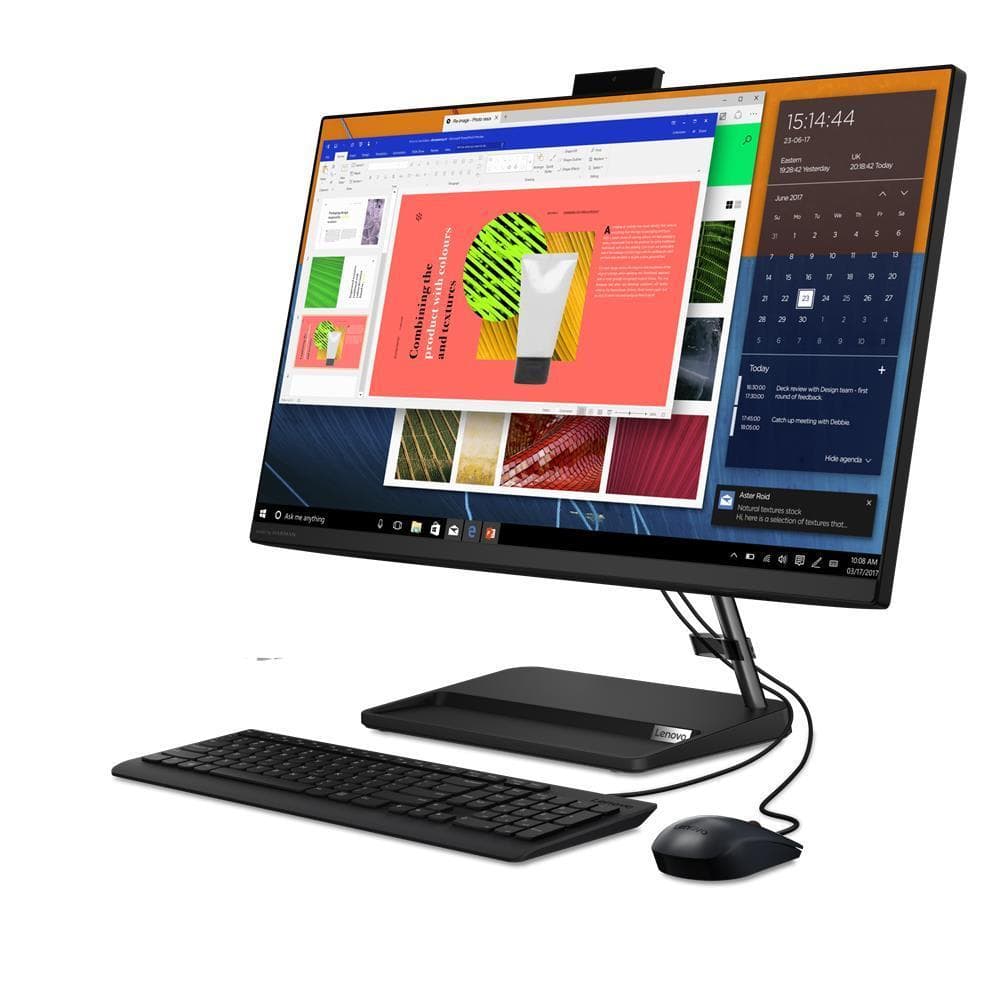 DESKTOP LENOVO, "IdeaCentre 3" All-in-one, 27 inch, CPU i3-1115G4, Intel UHD Graphics, memorie 8 GB, SSD 512 GB, tastatura si mouse, FreeDos, "F0FW00C6RI"