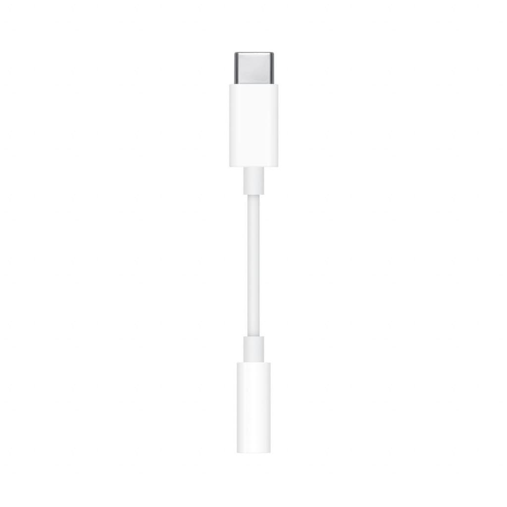 CABLU adaptor audio smartphone Apple, USB Type-C (T) la Jack 3.5 mm (M), cauciuc, lungime 0.1 m, alb, "mu7e2zm/a"