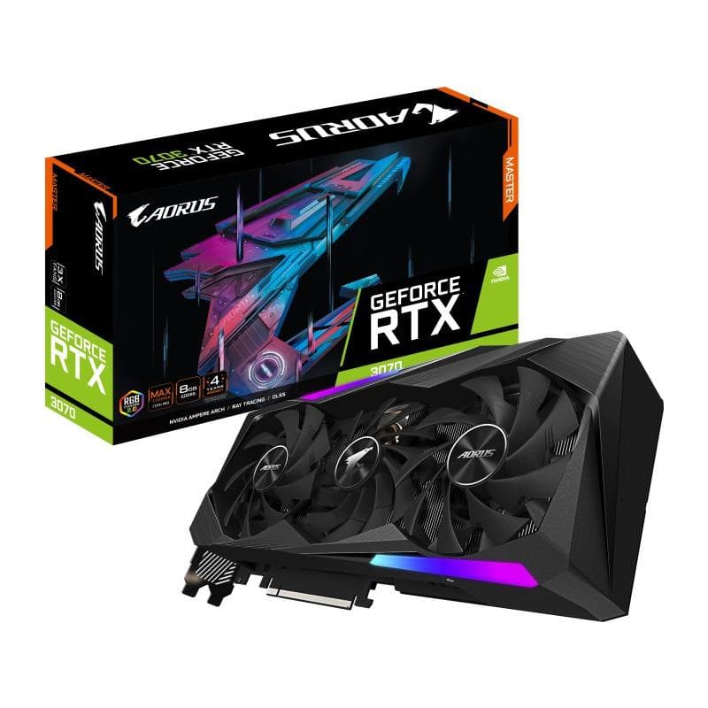 PLACA VIDEO GIGABYTE "AORUS RTX 3070 Master", 8 GB GDDR6 256 biti, PCI Express 4.0 x 16, HDMI x 3 DisplayPort x 3, sistem racire aer, "N3070AORUS M-8G2"