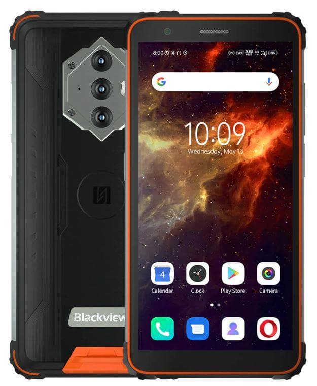 SMARTphone Blackview, "BV6600E" ecran 5.70 inch, dual sim, rez. camera 13 Mpix, memorie interna 32 GB, 4G, Android, acumulator 8580 mAh, portocaliu, "BV6600E ORANGE"