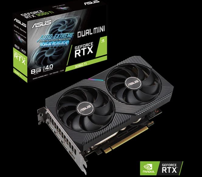Asus DUAL GeForce RTX 3060 Ti V2 MINI 8G, "RTX3060TI-8G-MINI2"