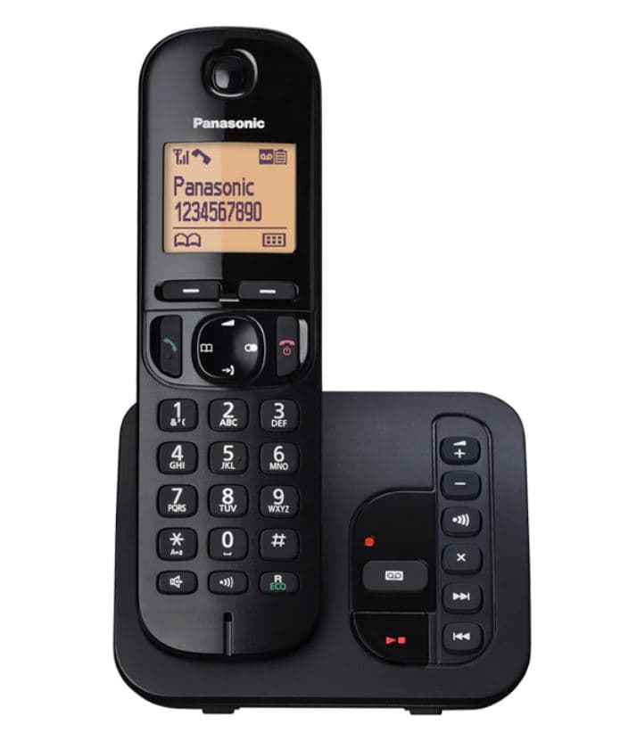 Telefon DECT, negru, 1,6" LCD display, loudspeaker CLIP, display with backlight, phonebook capacity 50 numbers, speed dial, keypad lock, wallmountable, "KX-TGC220FXB"