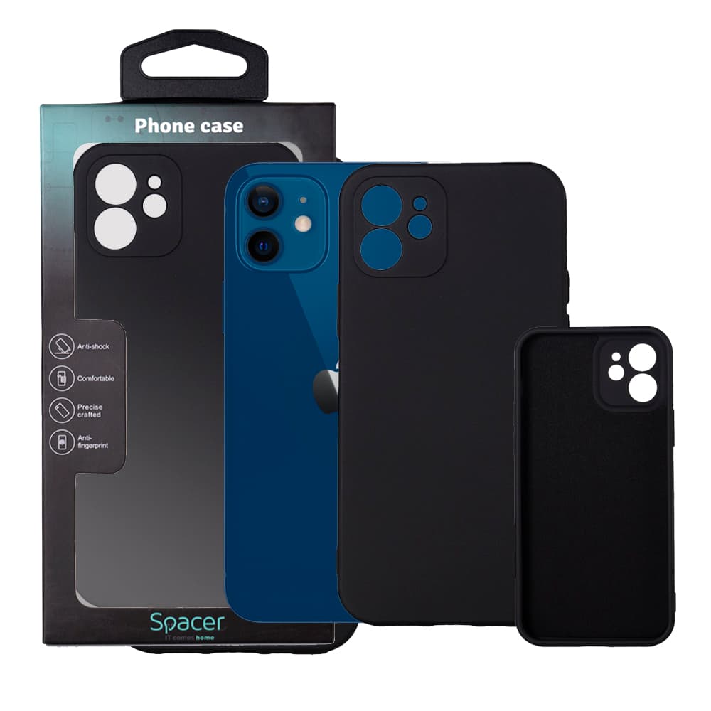 Husa Iphone 12, grosime 1.5mm, material flexibil TPU, negru "SPPC-AP-IP12-TPU"
