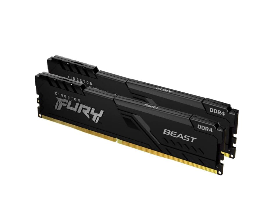 Memorie DDR Kingston - gaming "FURY Beast" DDR4 32GB frecventa 3733 MHz, 16GB x 2 module, radiator, latenta CL9, "KF437C19BB1K2/32"