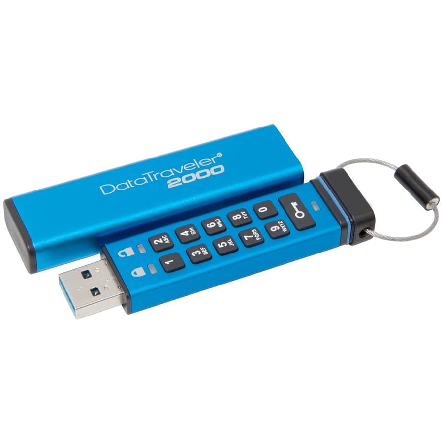 128GB Keypad USB 3.1 Gen 1 DT2000, 256bit AES Hardware Encrypted, "DT2000/128GB"