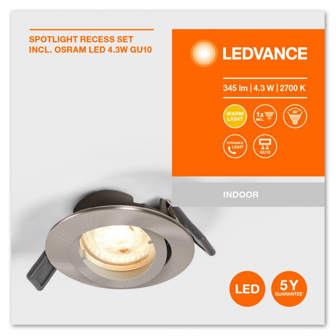SP SET ADJ 4.3W 2700K 230V BN GU10 LEDV "000004058075573017"