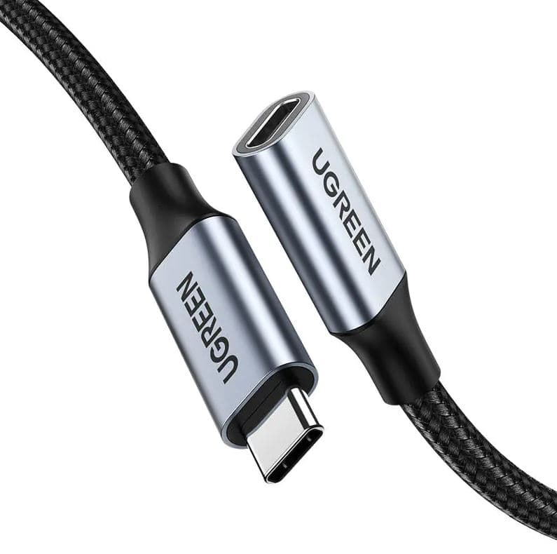 CABLU USB Type-C Ugreen prelungitor, "US372" USB Type-C (T) la USB Type-C (M), 1m, gri, "30205" - 6957303832057