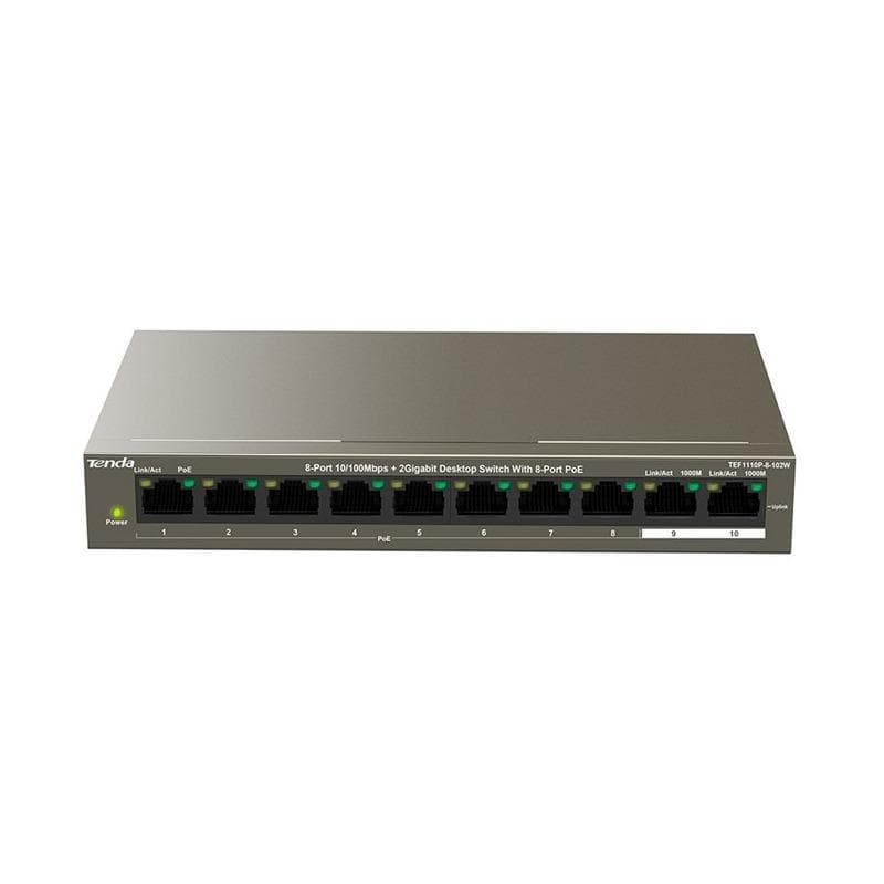 TENDA 8-PORT POE SWITCH TEF1110P-8-63W "TEF1110P-8-63W"