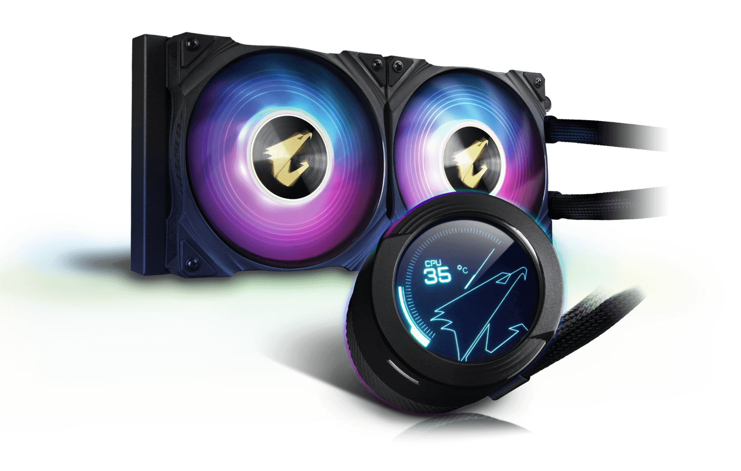 Cooler Gigabyte "AORUS WATERFORCE X 240", skt universal, racire cu lichid, ventilator 120 mm x 2, 2150 rpm, iluminat RGB, "AORUS WATERFORCE X 240"