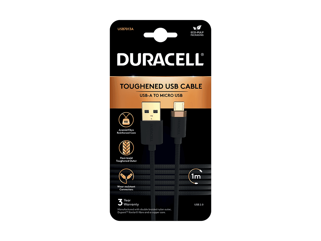 Cablu Duracell USB-A to Micro USB 1m Black "USB7013A"