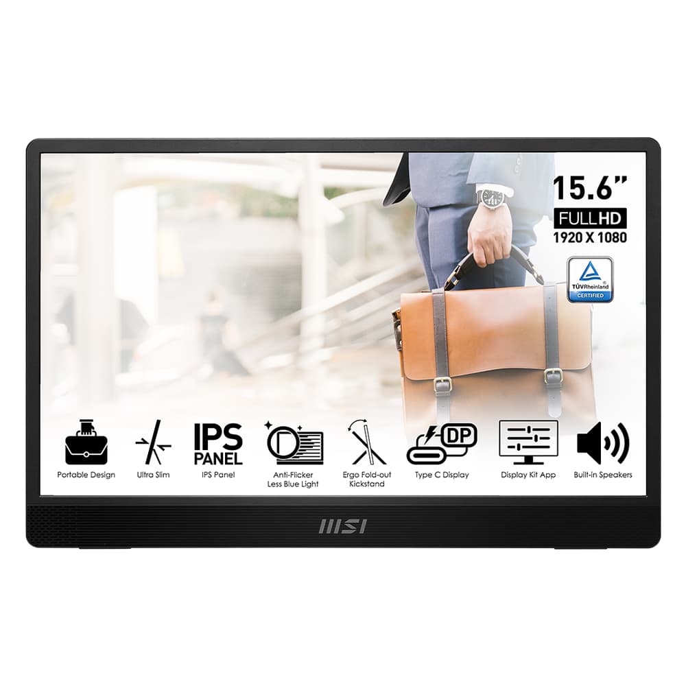 MSI Pro MP161 15.6inch IPS 60Hz 4ms HDMI 2xUSB Type C 2 Speaker 2y Warranty Gray "PRO MP161"