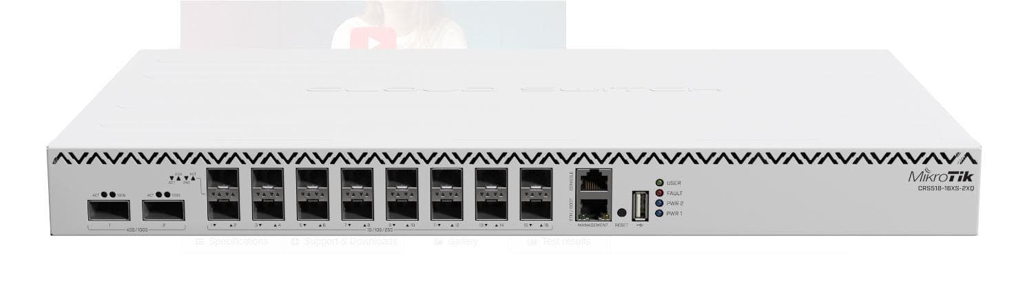 MIKROTIK 18P-2QS+RM 25G SWITCH "CRS518-16XS-2XQ-RM"