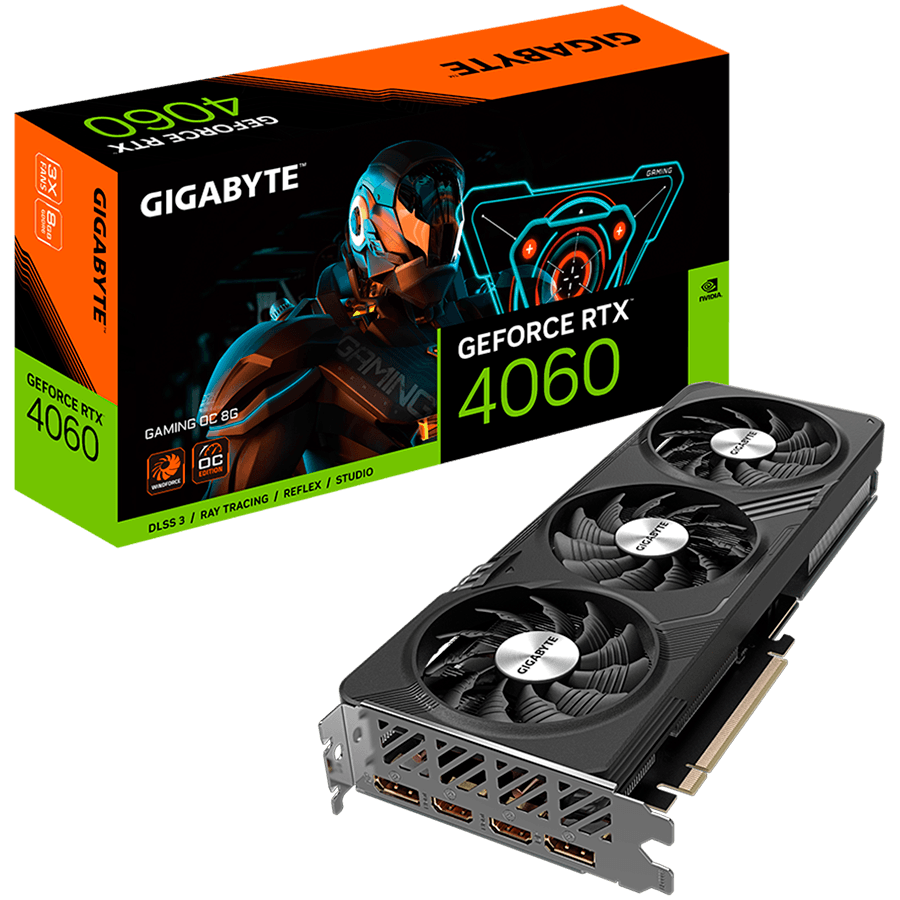 GIGABYTE Video Card NVIDIA GeForce RTX 4060 GAMING OC 8G, GDDR6 8GB/128bit, PCI-E 4.0 x8, 1x8-pin, Retail "GV-N4060GAMING OC-8GD"