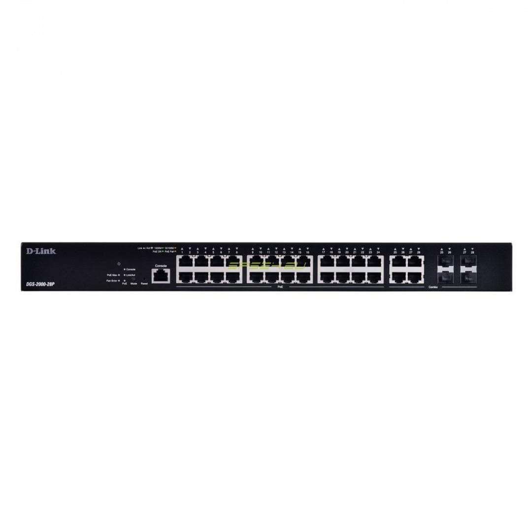 SWITCH POE D-Link, Gigabit x 24 POE, SFP x 4, 802.3at, managed, rackabil, carcasa metalica, "DGS-2000-28P"