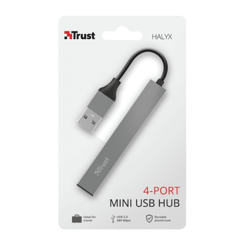 HUB USB Trust Halyx Aluminium 4-Port USB Hub "23786"