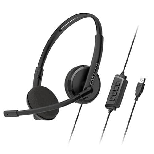 CREATIVE HS-220 Office Headset w/Noise-cancelling Mic, USB "51EF1070AA001"
