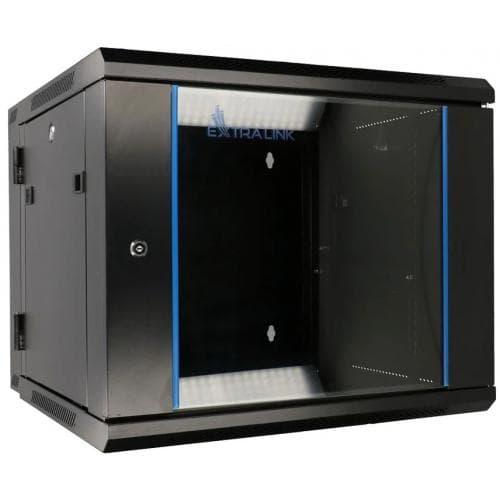 EXTRALINK 12U 600X600 AZH wall-mounted rackmount cabinet swing type black "EX.12905"