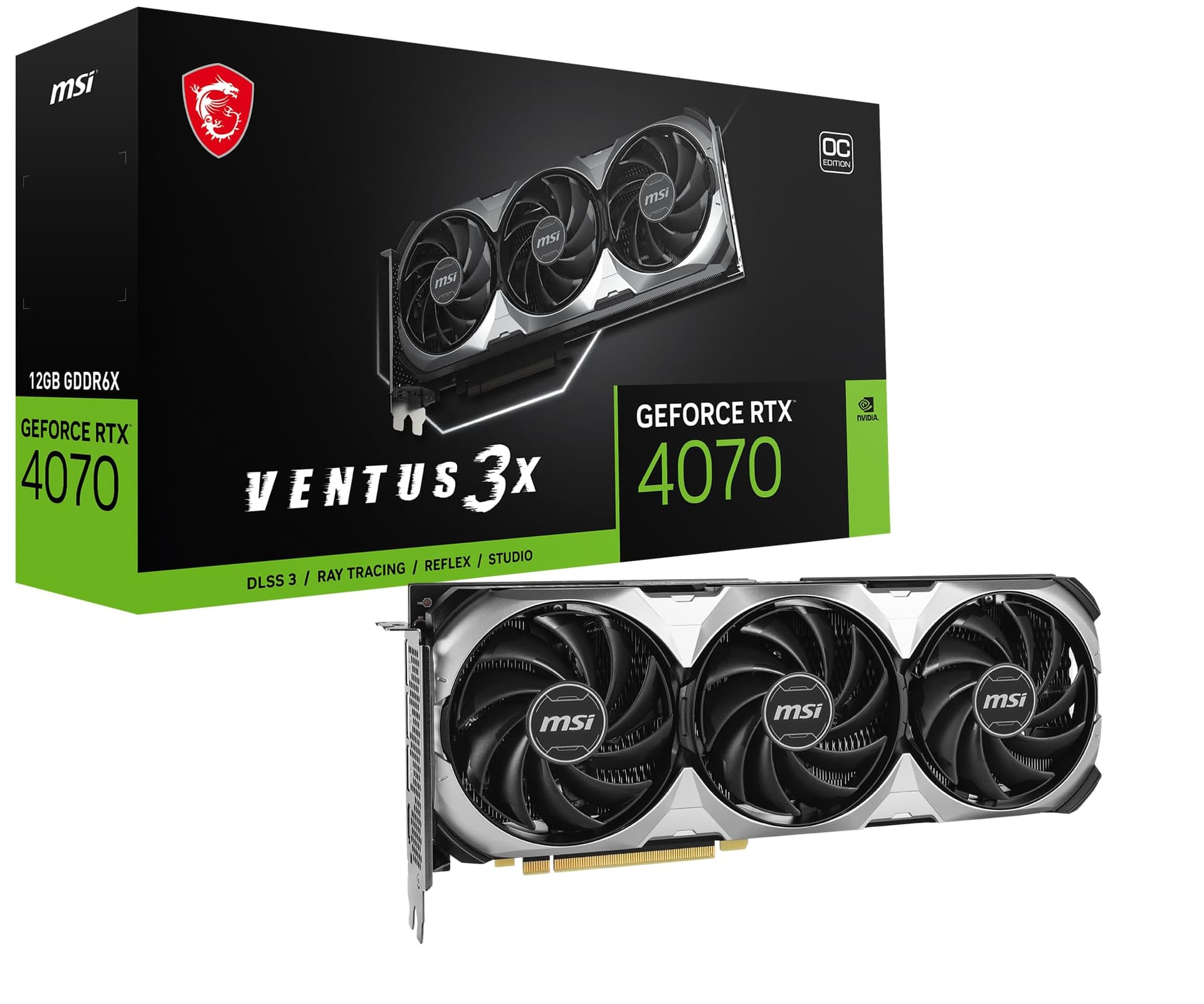 PLACI VIDEO MSI GeForce RTX 4070Ti VENTUS 3X E1 12GB OC GDDR6X 3xDP 1.4 1xHDMI 2.1 "GEFORCE RTX 4070 TI VENTUS 3X E1 12G OC"