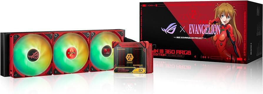 Cooler Asus "ROG RYUJIN III 360 ARGB EVA-02", skt universal, racire cu lichid, ventilator 120 mm x 3, 2200 rpm, iluminat RGB, "ROG RYUJIN III 360 ARGB EVA-02 EDITION"