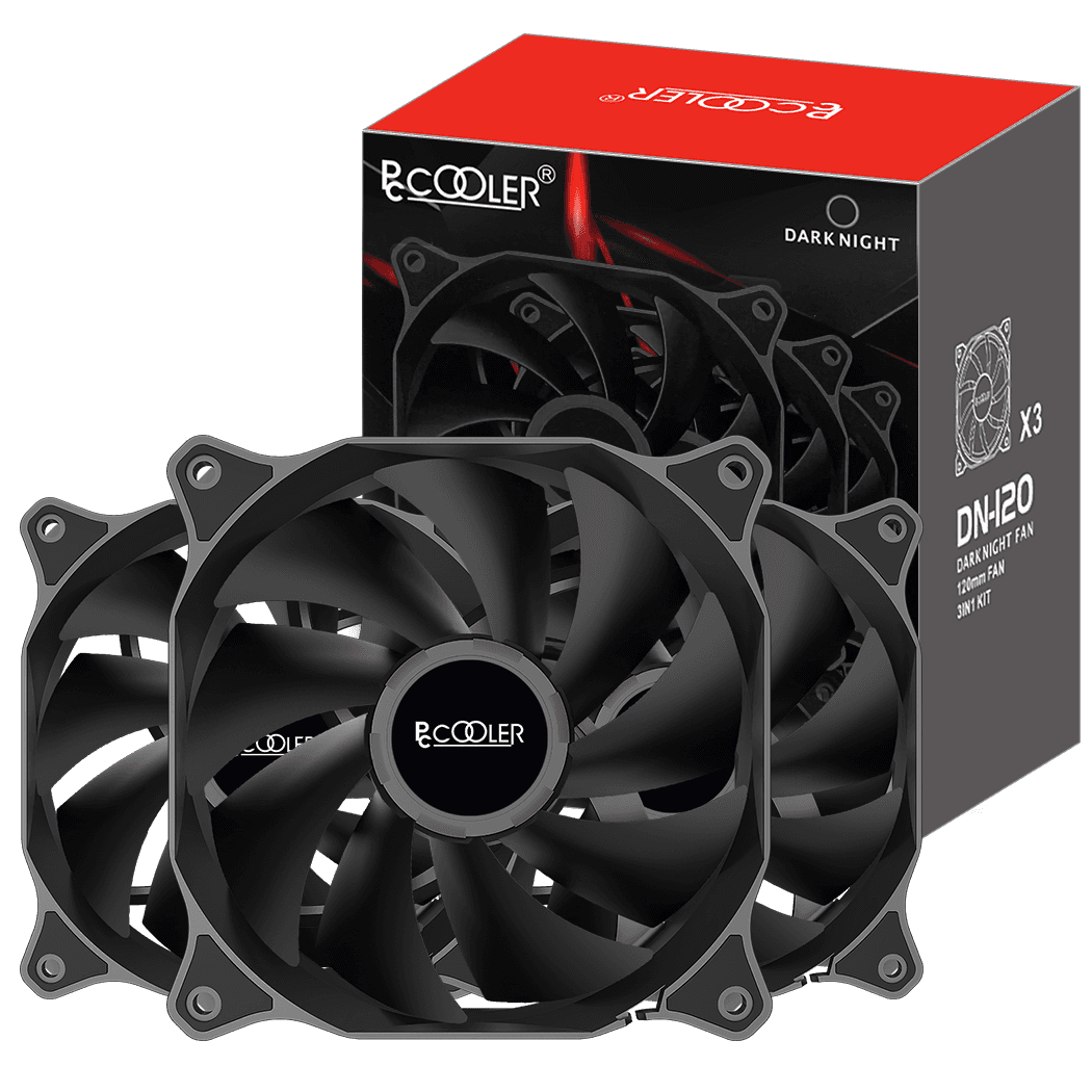 SET 3 VENTILATOARE PCCOOLER, 120mm, 1200 RPM, LED, conector 3 pin, "DN120 3 IN 1"