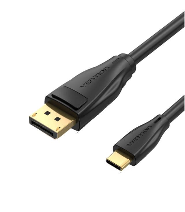 Cablu video Vention, USB Type-C(T) la DisplayPort(T), 1m, rezolutie maxima 8K la 60Hz/4K la 120Hz, conectori auriti, cupru, invelis PVC, negru, "CGYBF" - 6922794756021