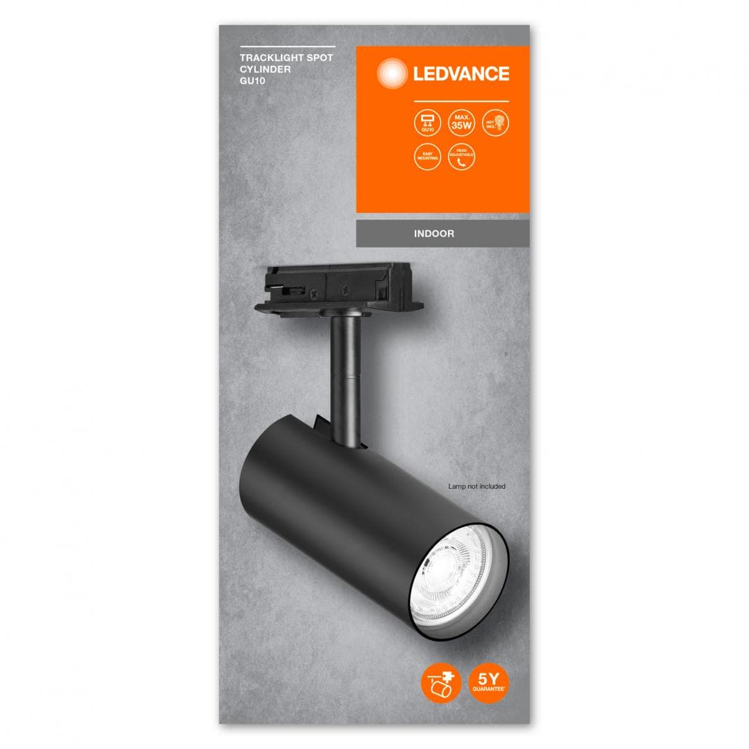 TRACKLIGHT SPOT CYLINDER BK GU10 LEDV "000004058075756625"