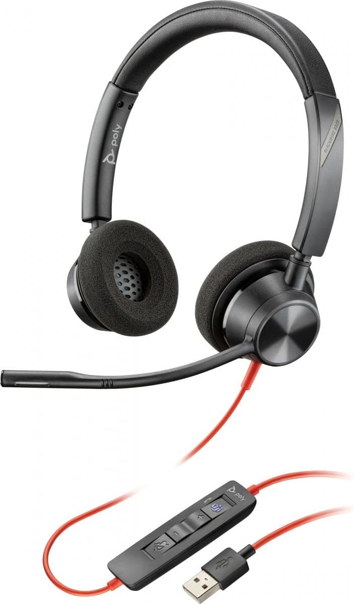 CASTI HP Poly Blackwire 3325 Microsoft Teams Certified USB-A Headset "76J21AA"