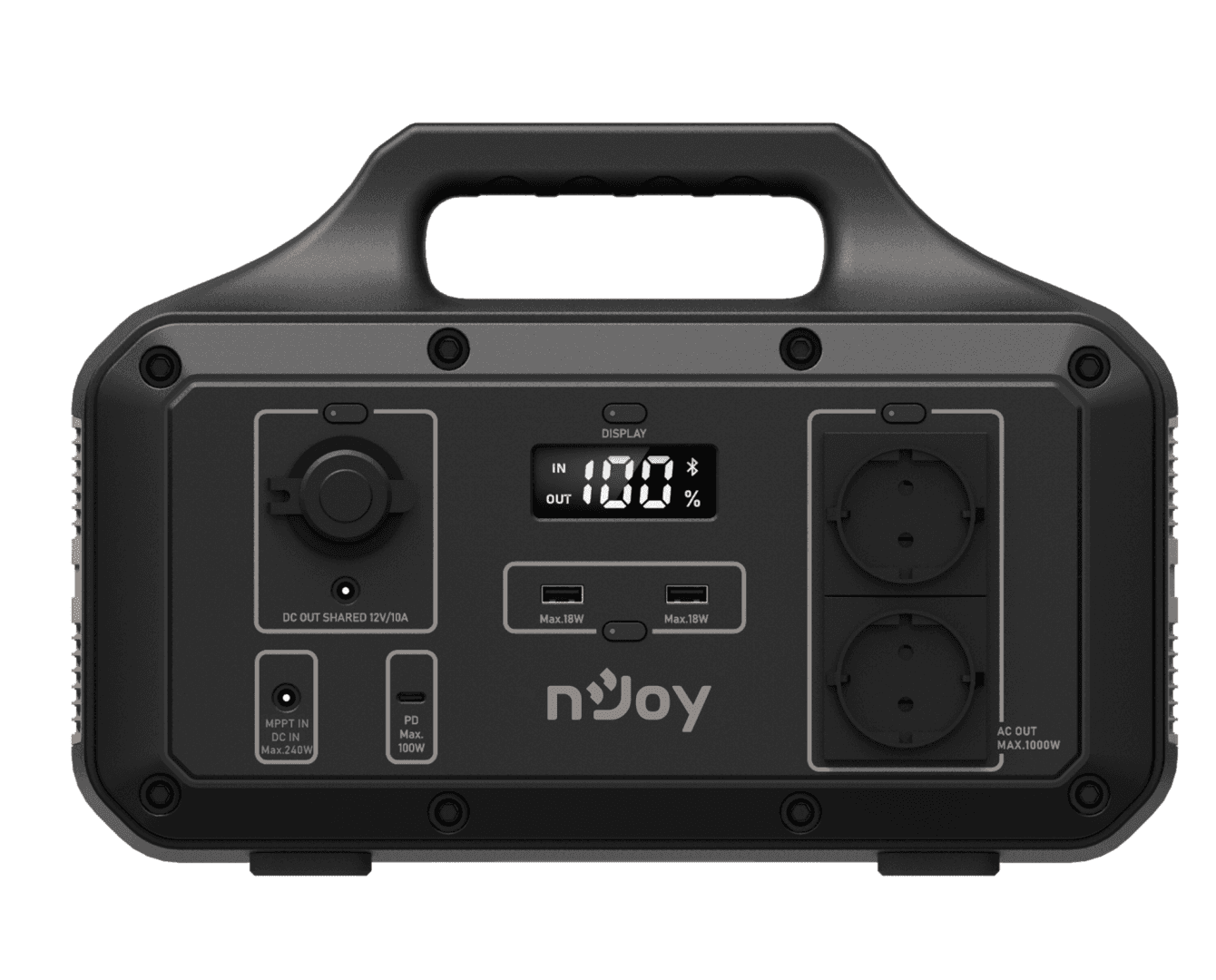 nJoy | ESPS-60TBEHJ-CT012 |Power Base 600|Statie portabila stocare energie|Exterior|600W|7 porturi alimentare|4 moduri reincarcare|Management software "ESPS-60TBEHJ-CT012"