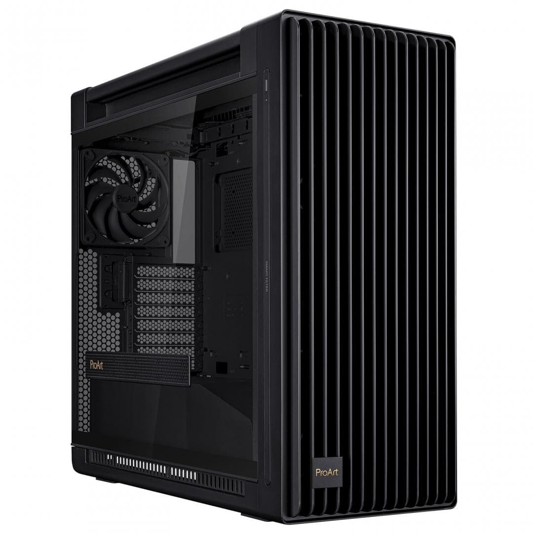 CARCASE Asus PROART PA602 TG ARGB BLACK EATX MID TOWER, Expansion Slots 8, 3 (additional vertical), Pre installed fans (front) 2x 200mm (rear) 1x 140mm "PROART PA602 TG ARGB BLACK"