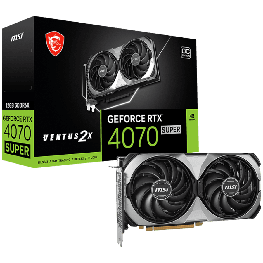 PLACI VIDEO MSI Nvidia GeForce RTX 4070 SUPER 12G VENTUS 2X OC (12GB GDDR6X/192bit, 3xDP, 1xHDMI, 1x 12VHPWR) "RTX 4070 SUPER 12G VENTUS 2X OC"