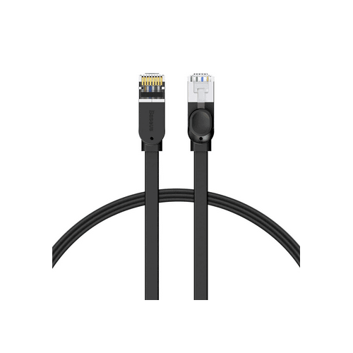 PATCH CORD UTP Baseus Cat6, fire din cupru, round, viteza maxima 1 Gbps, PVC, 1m, negru "PCWL-AG01" - 6953156233126
