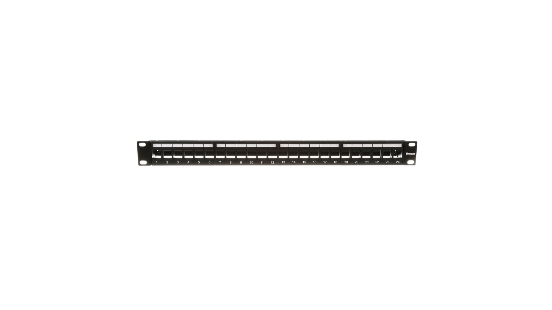 PANDUIT Shielded Keystone Modular Patch Panel "KP24WSBL"