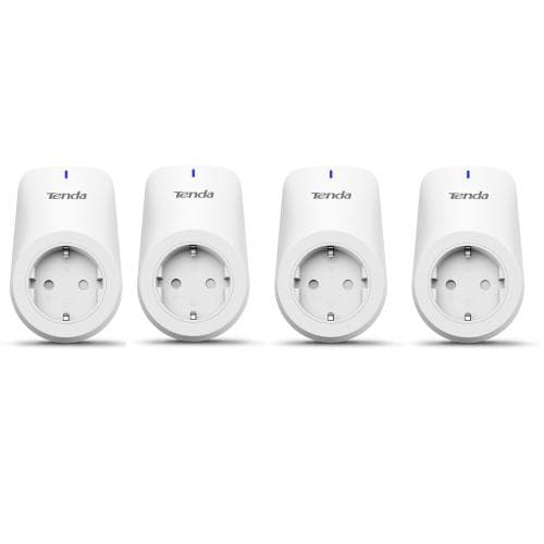 Tenda SP9(4 pack),Priza cu protectie/Wireless/1 Schuko/Intrare Schuko/Monitorizare consum energetic/Google Assistant, Alexa, Beli App,Pachet 4 buc Alb "SP9(4 PACK)"