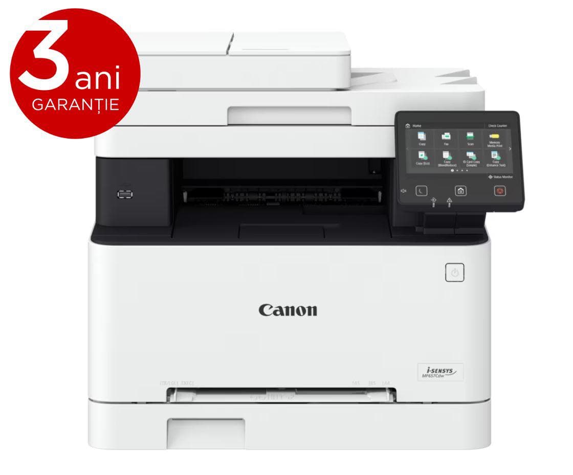 Multifunctional laser color Canon MF657Cdw, dimensiune A4,Printare,Copiere, Scanare, Fax, viteza max 21ppm, duplex, rezolutie max1200x1200dpi, ADF:da "5158C001AA"