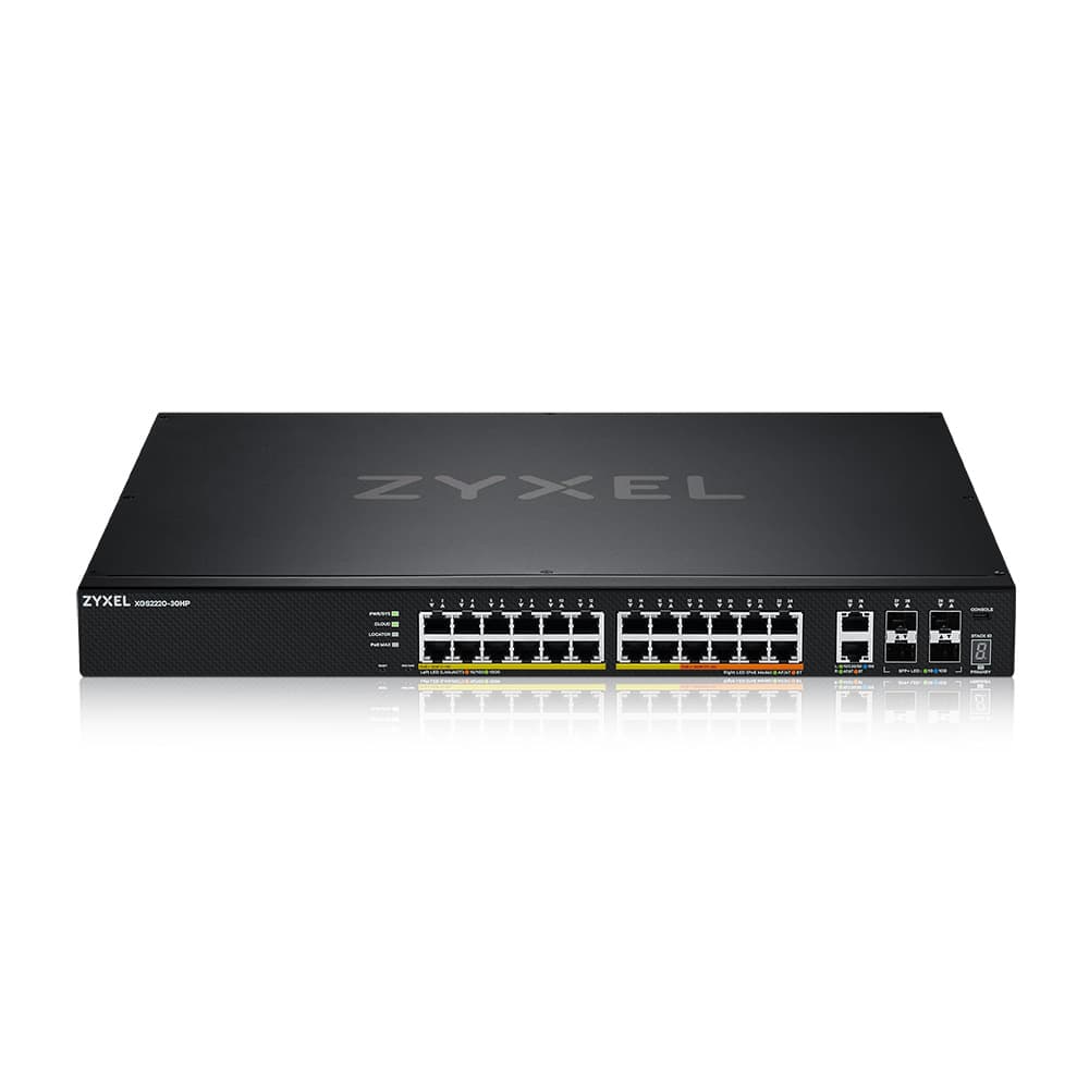 ZYXEL | XGS2220-30HP-EU0101F | XGS2220-30HP | Switch | Full Managed | Layer 3 | POE |Rackmount | Porturi 26 Gigabit POE, 2 100M/1G/2.5G/5G/10G, 4 SFP+ "XGS2220-30HP-EU010"