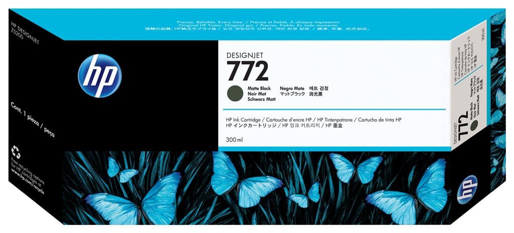Cartus Cerneala Original HP MatteBlack, nr.772, pentru DesignJet Z6|Z6dr|Z9+|Z9+dr, 300ml, incl.TV 1.2 RON, "CN635A"