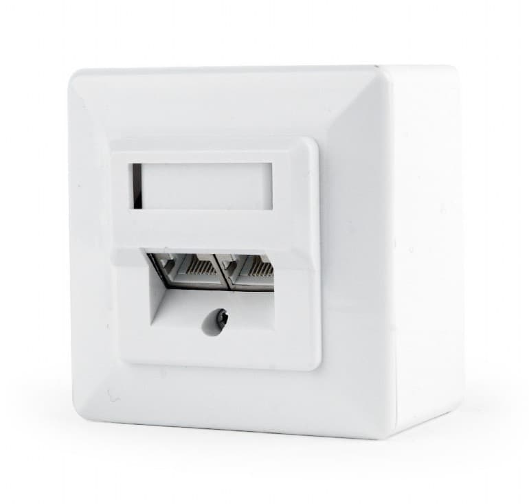 PRIZA RJ-45 aplicabila cu 2 iesiri GEMBIRD pt. cablu STP, Cat6, Keystone (LSA) x 2 | RJ-45 (M) x 2, plastic, 1 buc, "MWS-2S6-01"
